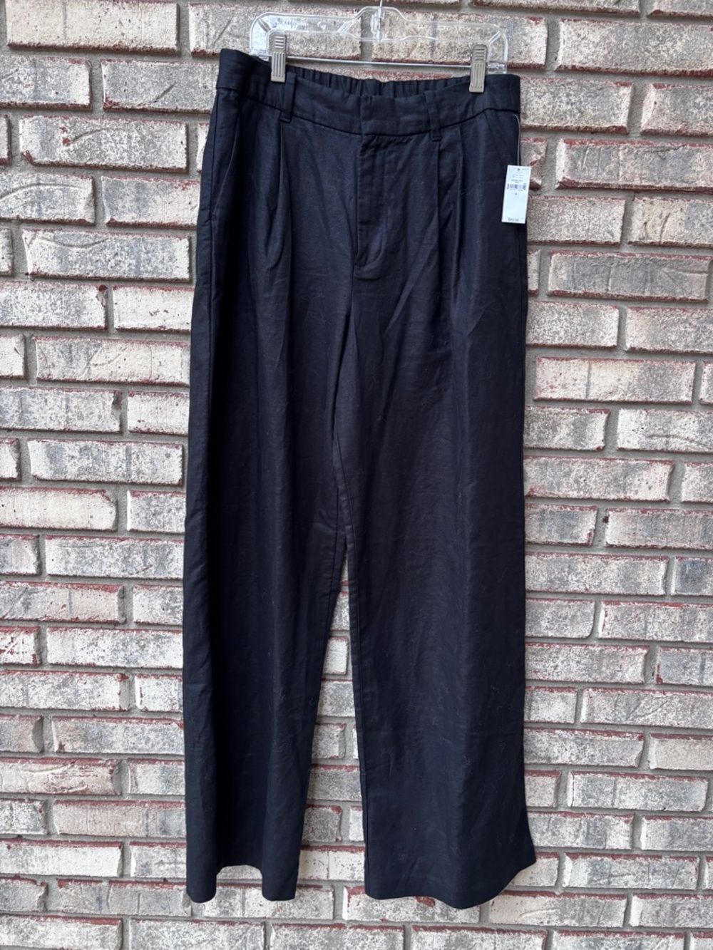 NEW GAP  Black 365 High Rise Pleated Trousers Wide Leg Pants 90's Size 4 - Picture 2 of 11